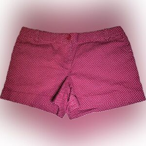 LOFT Red & White Shorts with Playful Polka Dots